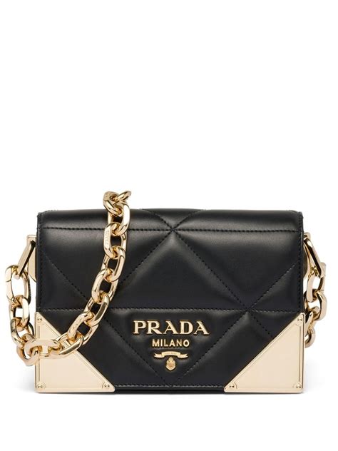 prada shoulder bag nappa with accessories black|prada nappa soft shoulder bag.